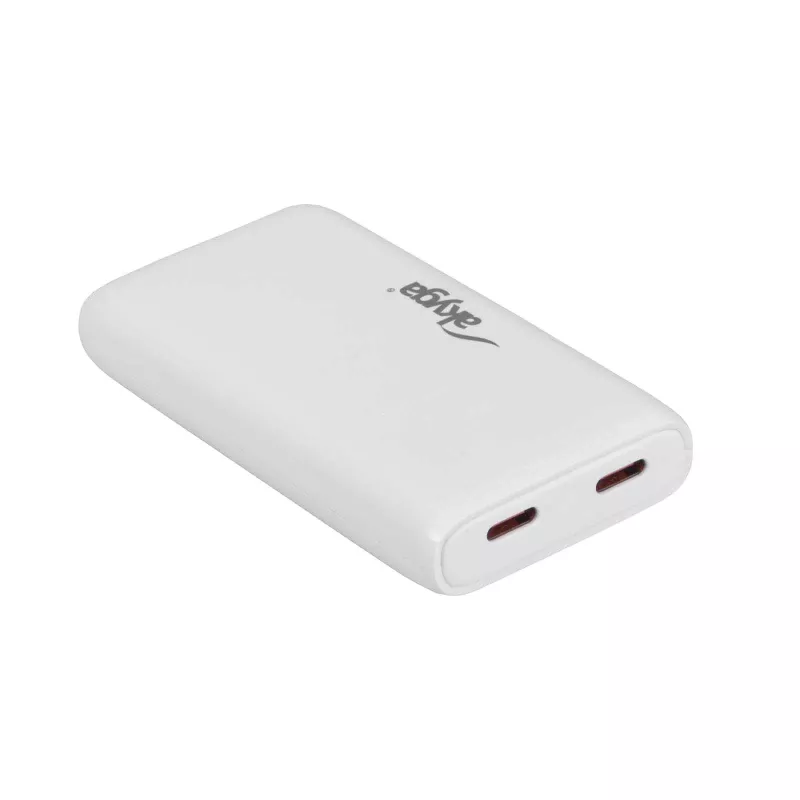 Akyga AK-CH-32 carregador USB-C GaN plano 65 W, 2 x USB-C PD, branco
