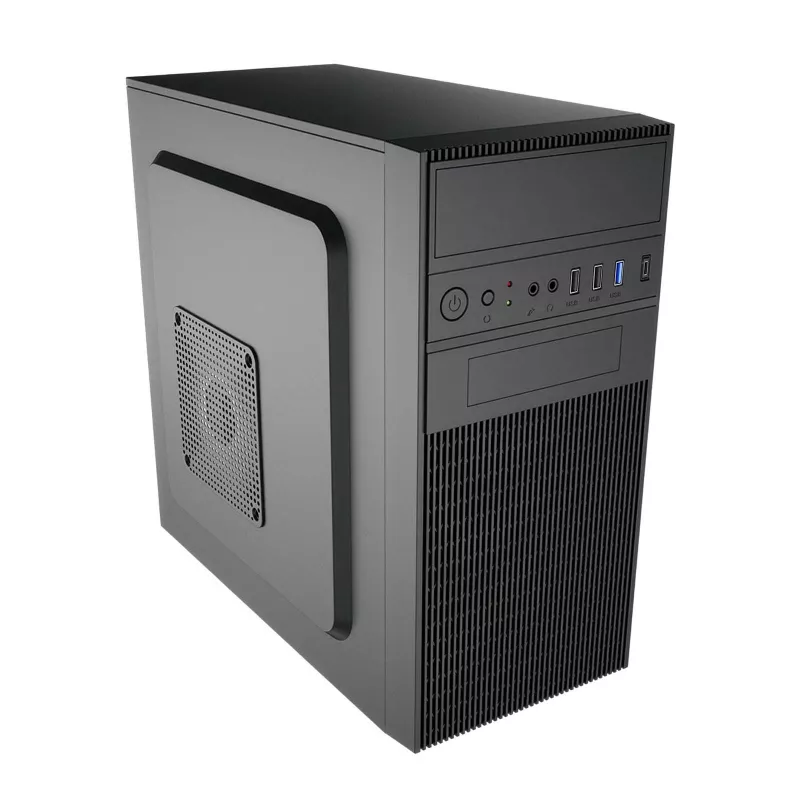 Akyga AK19BK caixa de PC micro-torre, Micro-ATX / Mini-ITX, USB-C + USB 3.0 + 2x USB 2.0, sem fonte de alimentação, preto