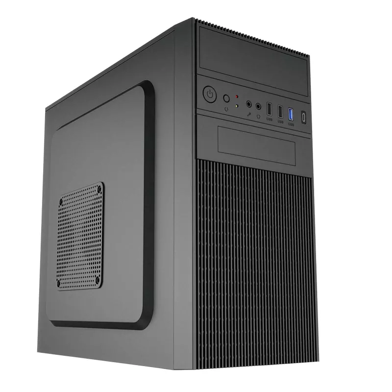 Akyga AK19BK caixa de PC micro-torre, Micro-ATX / Mini-ITX, USB-C + USB 3.0 + 2x USB 2.0, sem fonte de alimentação, preto