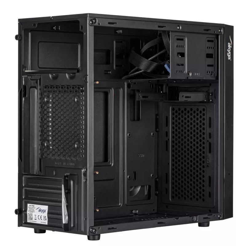 Akyga AK19BK caixa de PC micro-torre, Micro-ATX / Mini-ITX, USB-C + USB 3.0 + 2x USB 2.0, sem fonte de alimentação, preto