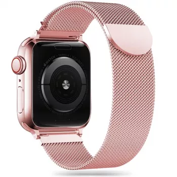 TECH-PROTECT Milanese Loop banda para Apple Watch 4 / 5 / 6 / 7 / 8 / 9 / SE / Ultra 1 / 2 (42 / 44 / 45 / 49 mm) ouro rosa