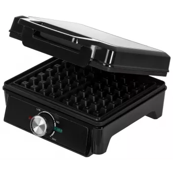 Adler AD 3088 máquina de waffles para 2 waffles grandes, 1600 W (máx. 2000 W), placas antiaderentes, temperatura regulável, preto (AD 3088)