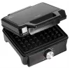 Adler AD 3088 máquina de waffles para 2 waffles grandes, 1600 W (máx. 2000 W), placas antiaderentes, temperatura regulável, preto (AD 3088)