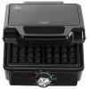 Adler AD 3088 máquina de waffles para 2 waffles grandes, 1600 W (máx. 2000 W), placas antiaderentes, temperatura regulável, preto (AD 3088)