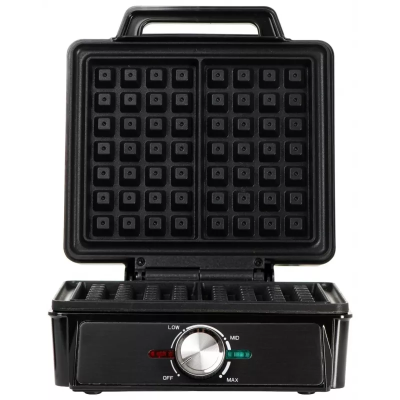 Adler AD 3088 máquina de waffles para 2 waffles grandes, 1600 W (máx. 2000 W), placas antiaderentes, temperatura regulável, preto (AD 3088)