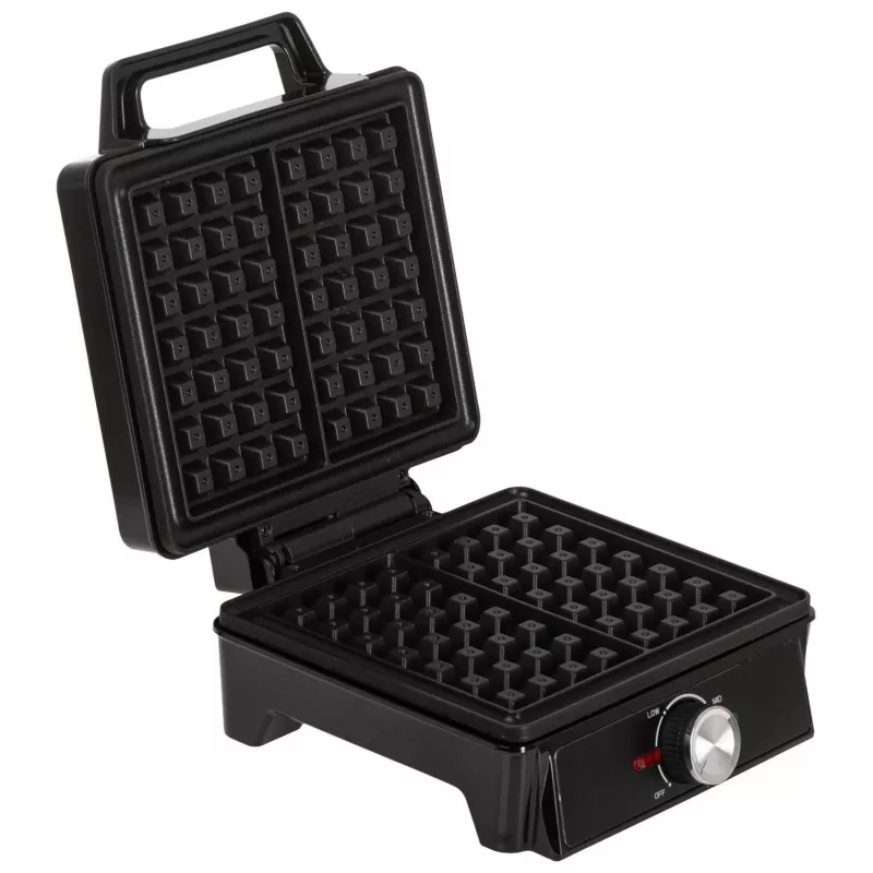 Adler AD 3088 máquina de waffles para 2 waffles grandes, 1600 W (máx. 2000 W), placas antiaderentes, temperatura regulável, preto (AD 3088)