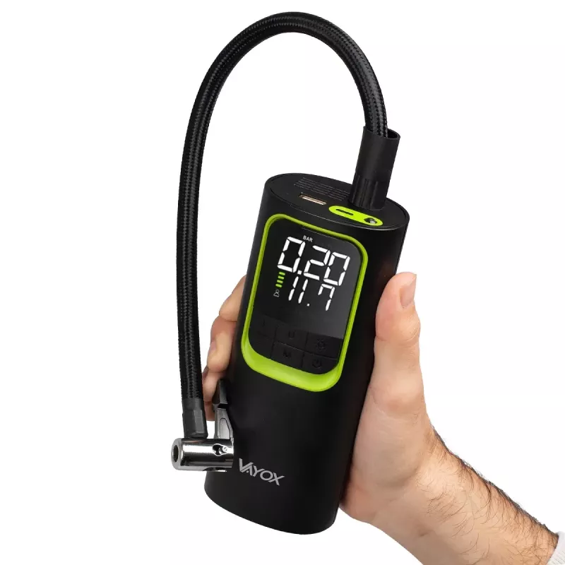 VAYOX VA0410 Bomba de Ar Recarregável 8000mAh Cilindro 19mm com Função Powerbank