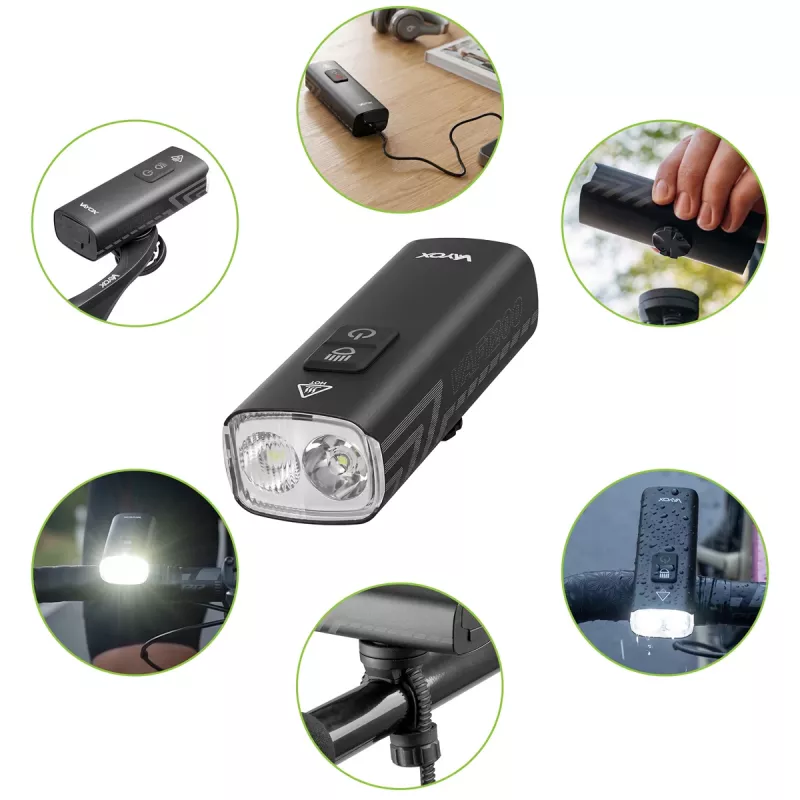 Vayox VAF1200 Luz Frontal de Bicicleta 2500mAh 1200lm IPX6