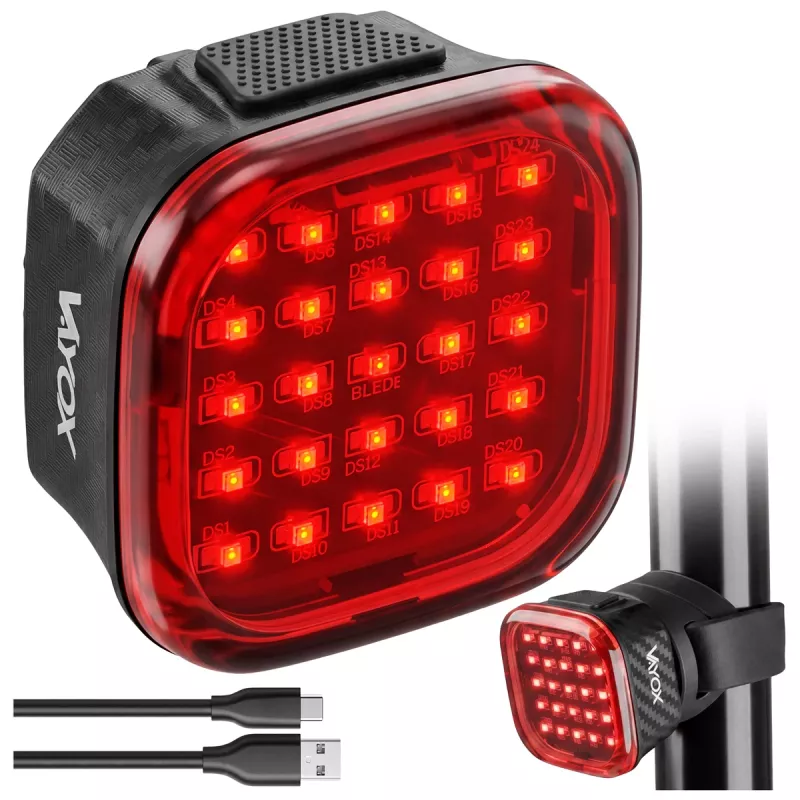 Vayox VAR60 Luz Traseira de Bicicleta 500mAh 60lm IPX6 Stop