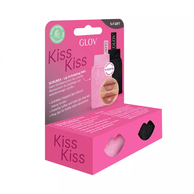 GLOV Scrubex Lip Exfoliating Mitt - pack de 2 | Peeling labial suave em microfibra para lábios macios