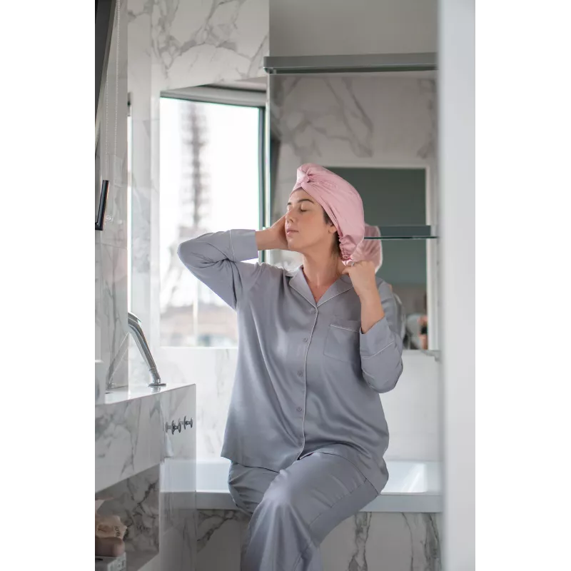 GLOV Touca de dormir de cetim de dupla camada rosa