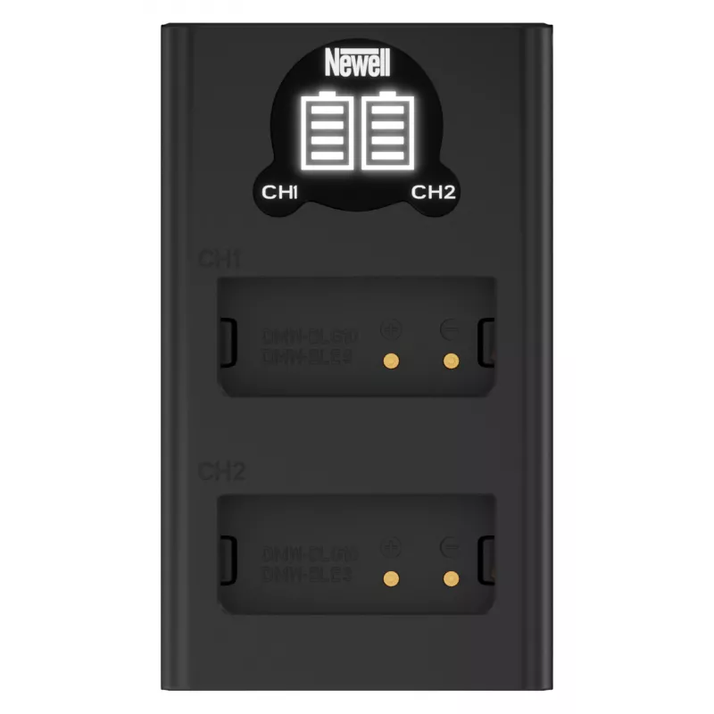 Carregador Newell Dual-Channel DL-USB-C para baterias DMW-BLG10 para Panasonic