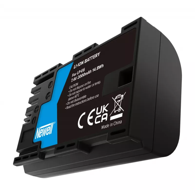 Bateria de substituição Newell para Canon LP-E6, 2000mAh, 7,4V Li-Ion