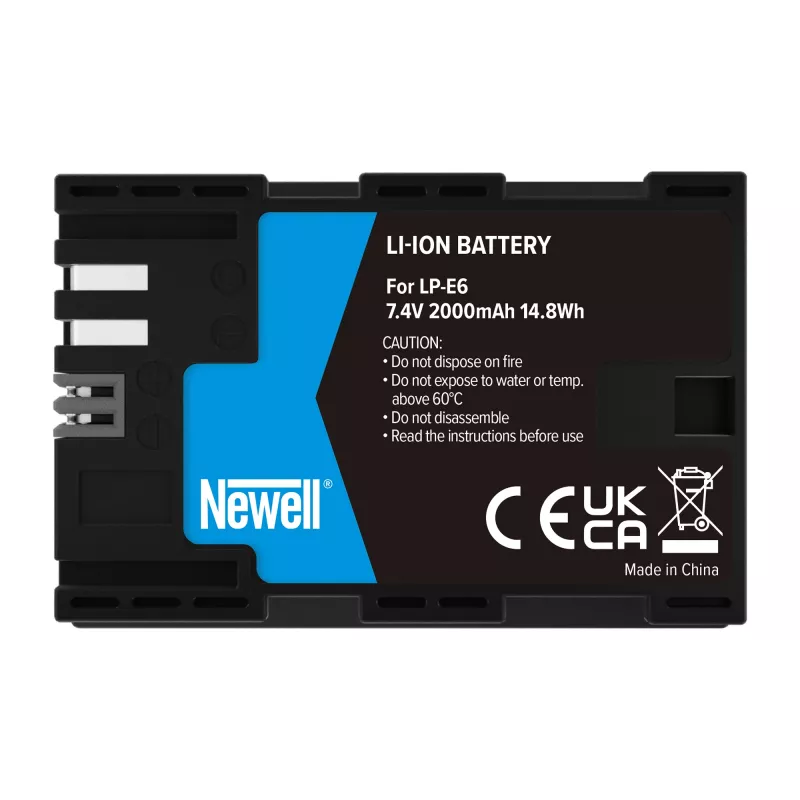 Bateria de substituição Newell para Canon LP-E6, 2000mAh, 7,4V Li-Ion