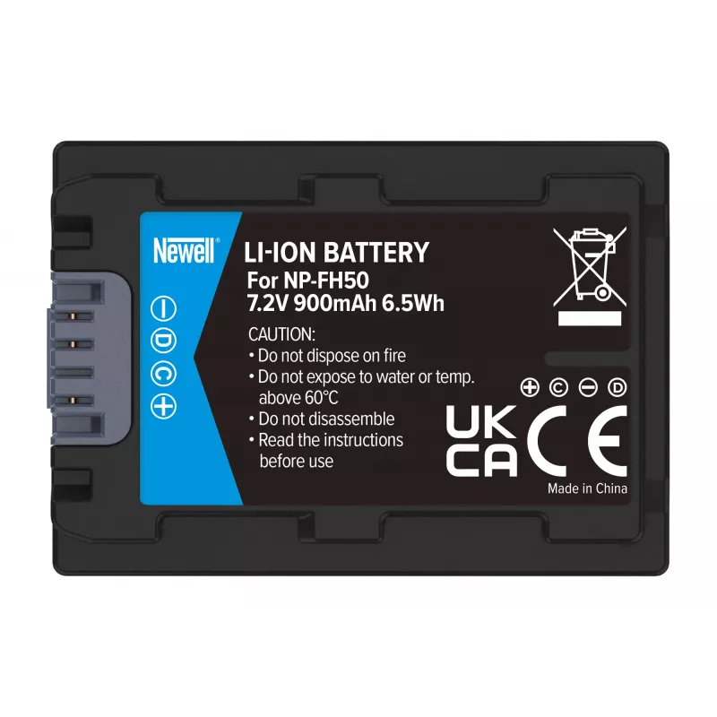 Bateria de substituição Newell para Sony NP-FH50 (1000mAh, 7,2V, Li-Ion)