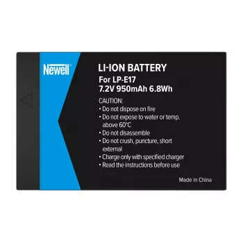 Bateria de substituição Newell para Canon LP-E17, 1040mAh, 7,2V Li-Ion