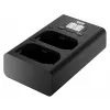 Carregador USB-C de dois canais Newell DL-USB-C para bateria Panasonic DMW-BLK22, preto