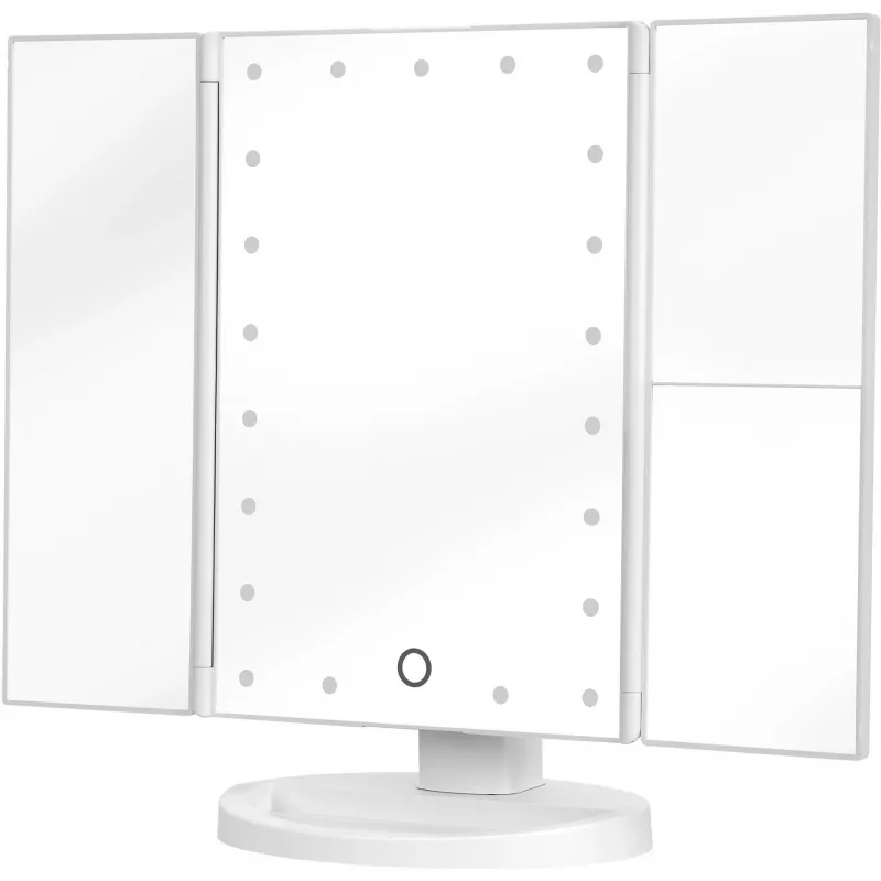 Espelho de maquilhagem LED Humanas HS-ML04 com iluminação - branco
