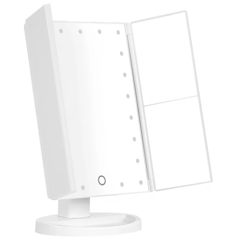 Espelho de maquilhagem LED Humanas HS-ML04 com iluminação - branco