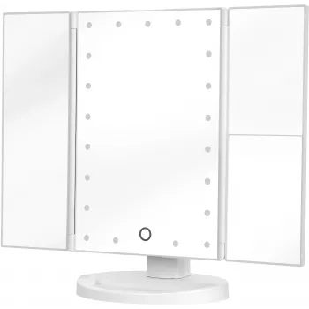 Espelho de maquilhagem LED Humanas HS-ML04 com iluminação - branco