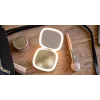Espelho de cosmética Humanas HS-PM01 com iluminação LED - rosa