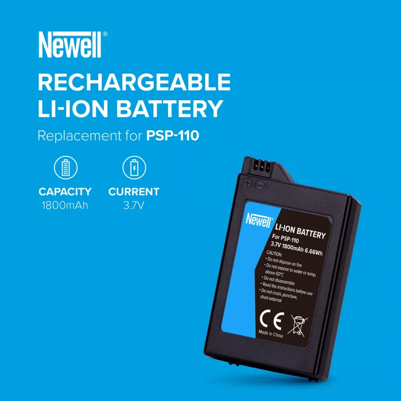 Bateria de substituição Newell PSP-110 para Sony PlayStation Portable PSP-1000