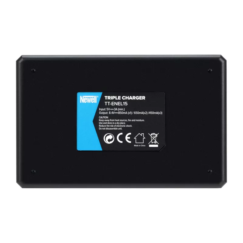 Carregador de três canais Newell TT-USB-C para baterias Nikon EN-EL15