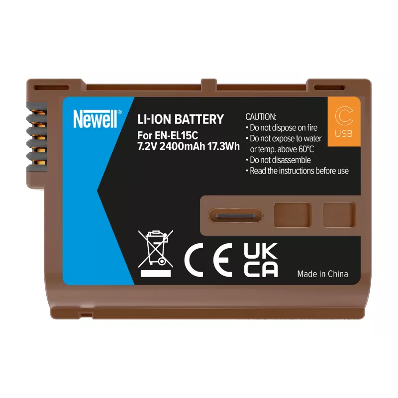 Bateria de substituição Newell EN-EL15C com USB-C para Nikon