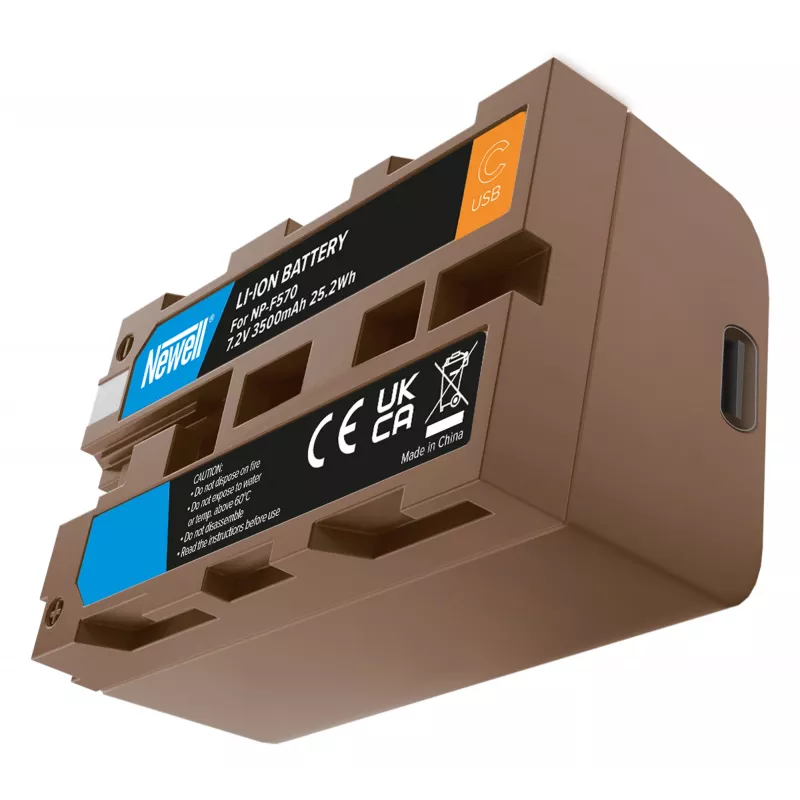 Bateria de substituição Newell NP-F570 USB-C para Sony