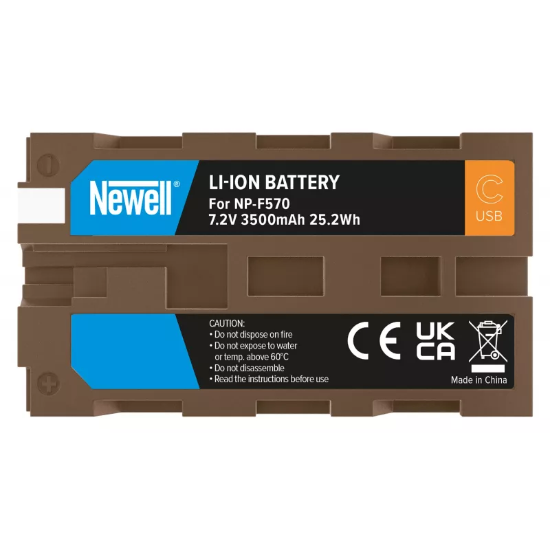 Bateria de substituição Newell NP-F570 USB-C para Sony