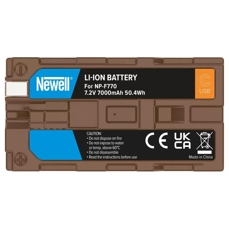 Bateria de substituição Newell NP-F770 com USB-C para Sony