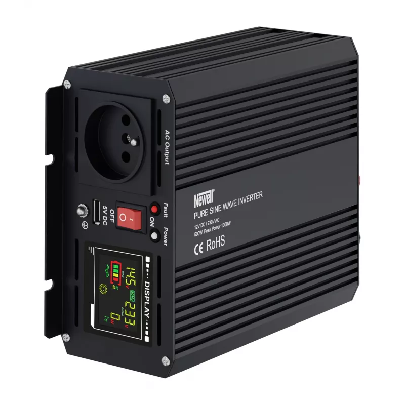 Inversor de potência Newell de onda sinusoidal pura 12V DC para 230V AC 500W