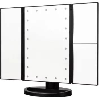 Espelho de maquilhagem LED Humanas HS-ML04, preto