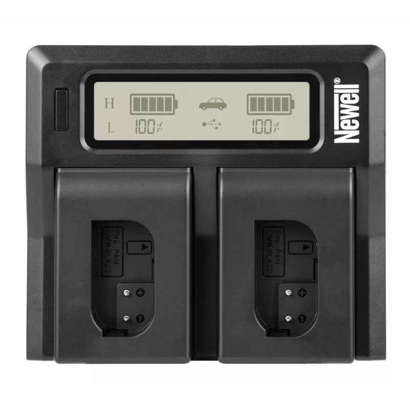 Carregador de dois canais Newell DC-LCD para baterias Panasonic DMW-BLK22