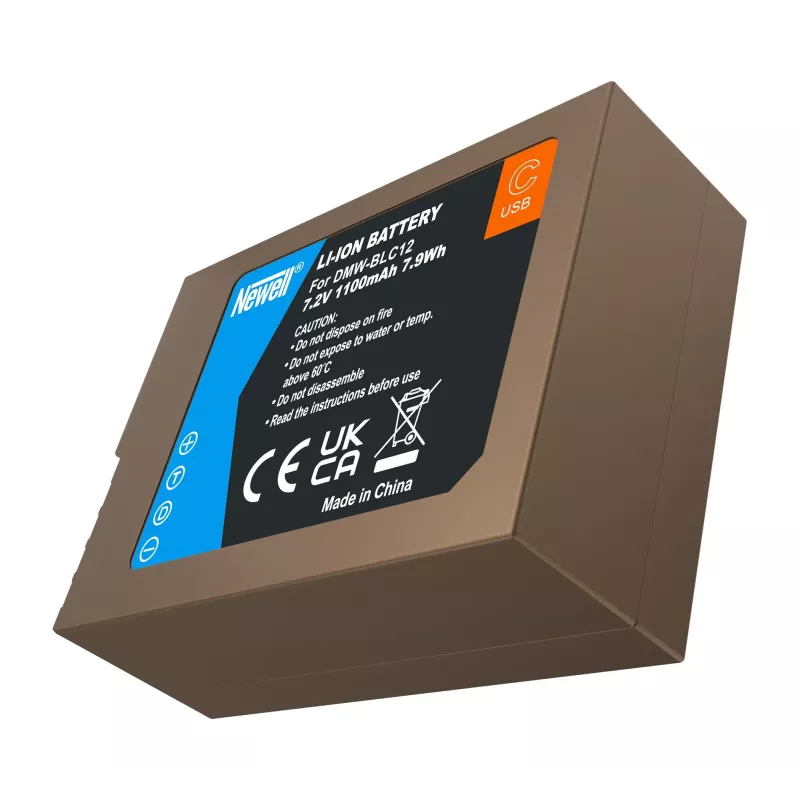 Bateria de substituição Newell DMW-BLC12 USB-C para Panasonic Lumix