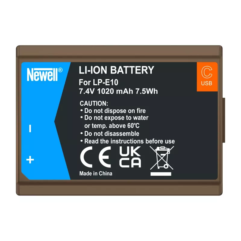 Bateria de substituição Newell LP-E10 USB-C para Canon