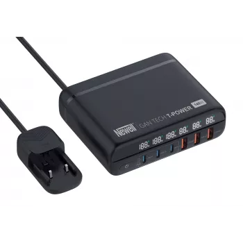 Carregador de rede Newell GaN Tech T-Power 140 W com conjunto de adaptadores