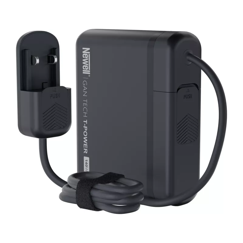 Carregador de rede Newell GaN Tech T-Power 140 W com conjunto de adaptadores