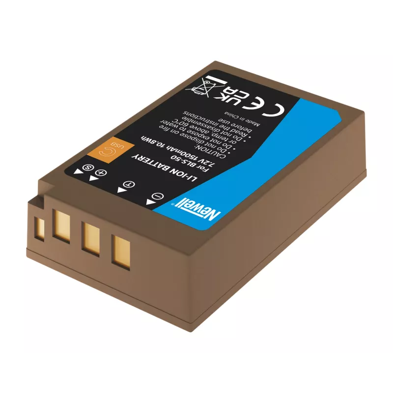 Bateria de substituição Newell BLS-50 com USB-C para Olympus
