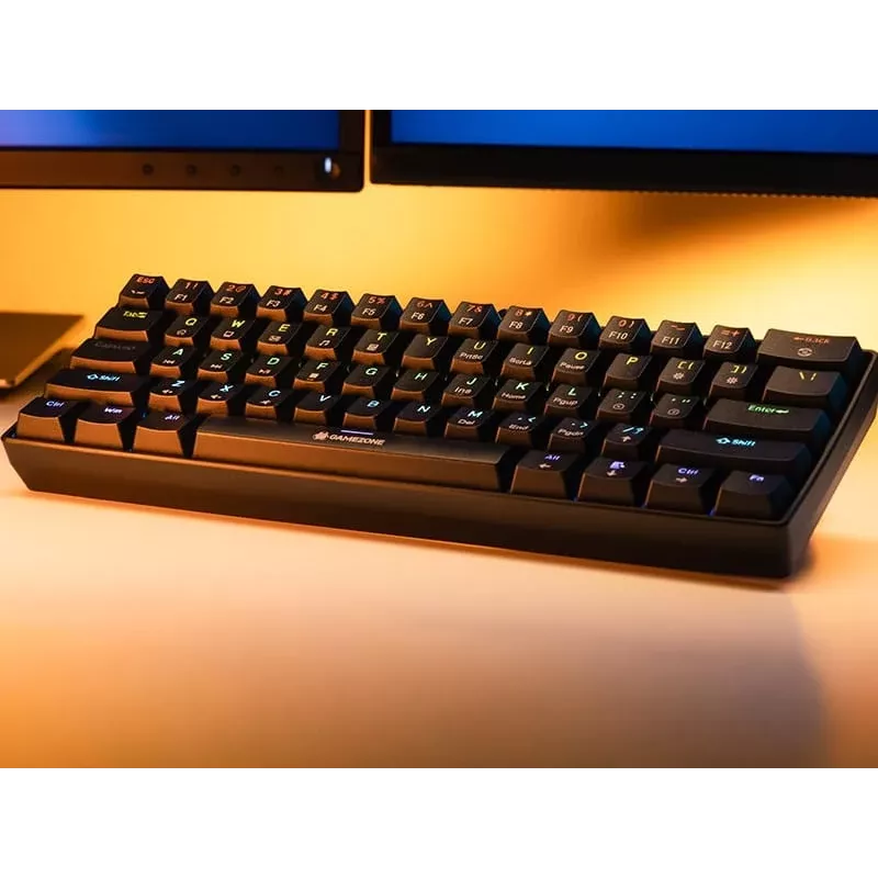 Tracer GameZone Claws 61 Teclado Gaming Mecânico com Fios, Layout 60%, Interruptores Outemu Blue, Retroiluminação RGB, Preto