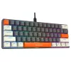 Tracer GameZone Claws 61 Teclado Gaming Mecânico com Fios, Layout 60%, Interruptores Azuis, Retroiluminação RGB, Cinzento