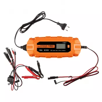 NEO TOOLS Carregador automático 10A/160W, 3-200Ah, para baterias de chumbo-ácido / AGM / GEL
