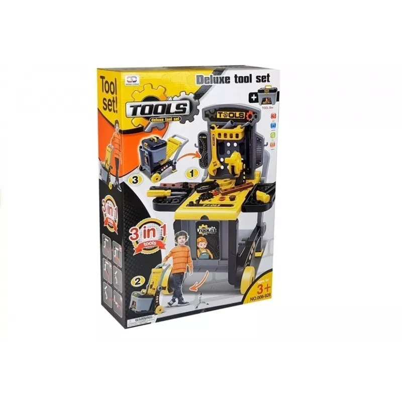 LEAN TOYS Conjunto de ferramentas de luxo portátil oficina em mala de ferramentas - 187 peças