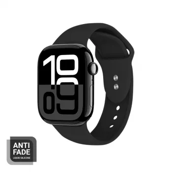 Crong Bracelete de silicone líquido para Apple Watch 38/40/41/42 mm (preto)