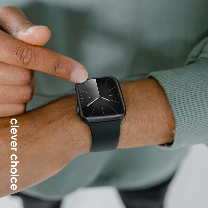 Crong Bracelete de silicone líquido para Apple Watch 38/40/41/42 mm (preto)