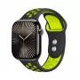 Crong Duo Sport Bracelete para Apple Watch 38/40/41/42 mm (preto/verde-lima)