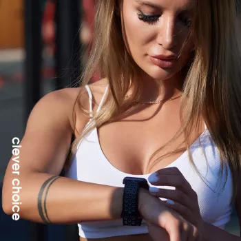 Crong Duo Sport Bracelete para Apple Watch 38/40/41/42 mm (preto/verde-lima)