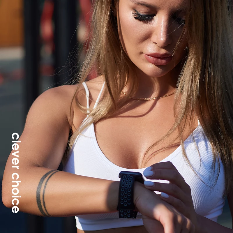 Crong Duo Sport Bracelete para Apple Watch 38/40/41/42 mm (preto/verde-lima)