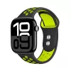 Crong Duo Sport Bracelete para Apple Watch 38/40/41/42 mm (preto/verde-lima)