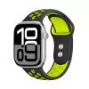 Crong Duo Sport Bracelete para Apple Watch 38/40/41/42 mm (preto/verde-lima)